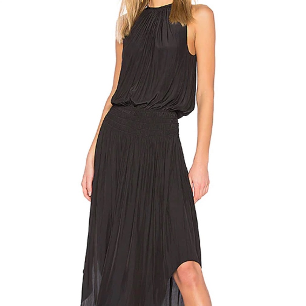 Ramy Brook Audrey Sleeveless Halter Drop Waist Midi Dress